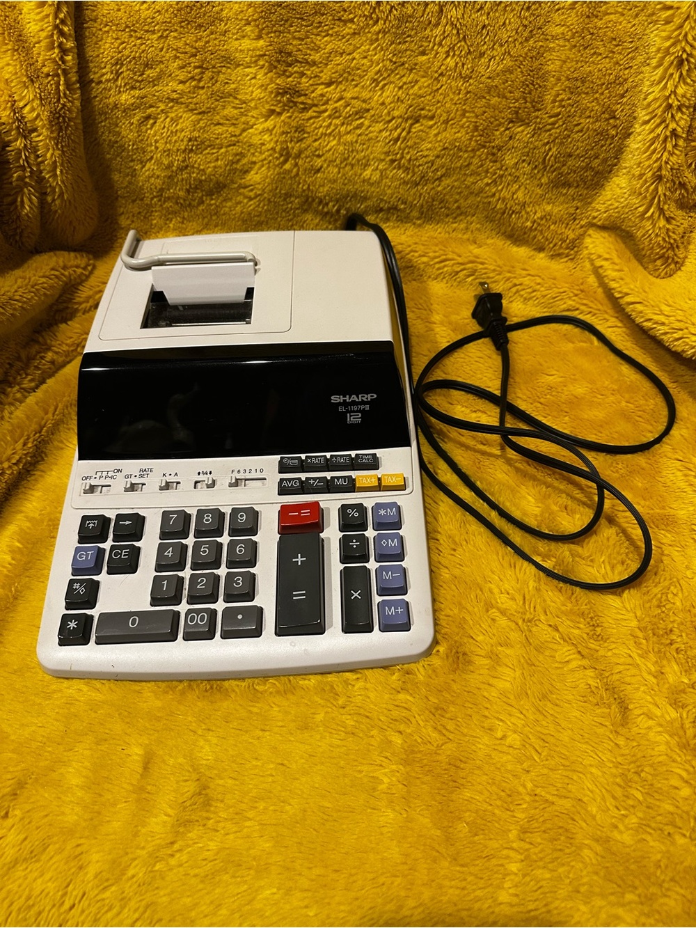 Sharp EL-1197PIII 12-Digit Printing Desktop Calculator LCD Display Large Keys